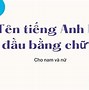 Tên Tiếng Anh Dành Cho Nam